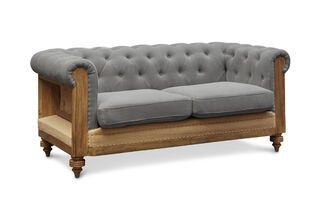Montaigu 2-seater grey Chesterfield sofa
