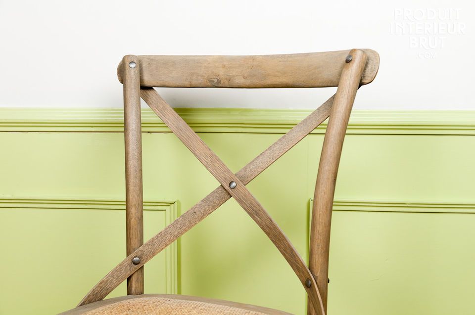 Caned seat and solid wood