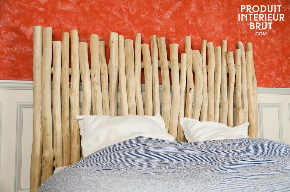 Natural teak headboard