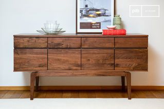 Neliö walnut sideboard