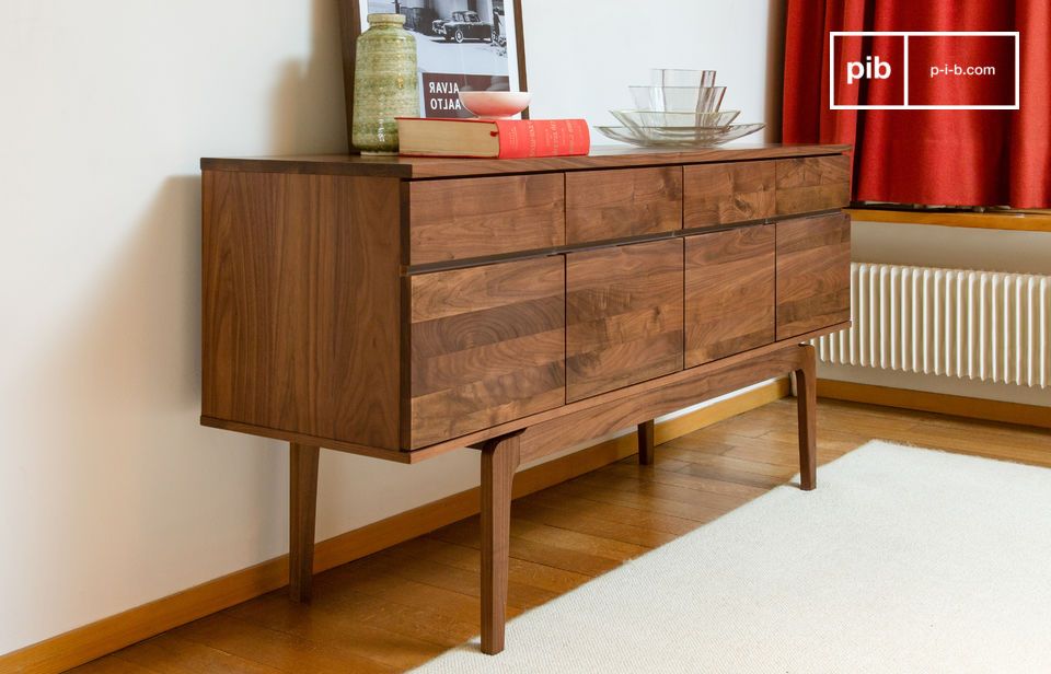 A magnificent modern storage unit in matt varnished walnut