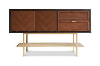 Neutra dark wood entryway cabinet