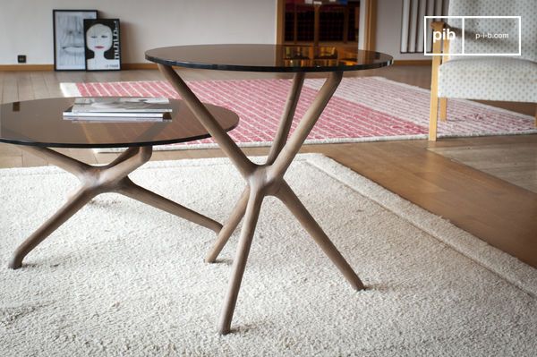 Glass and wood side table deals