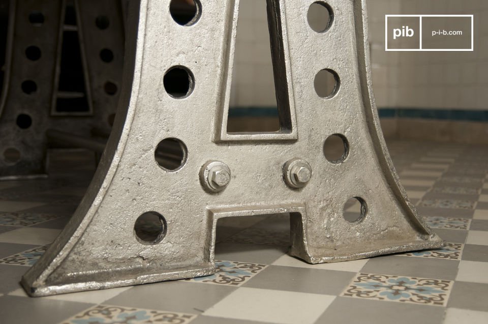 a carefully patinated Eiffel-style steel base.