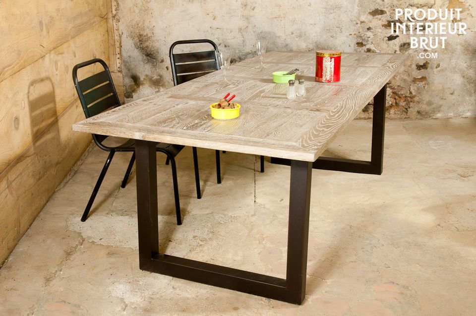 A large dining table designed with whole oak, considerable piece of furniture for your dining room