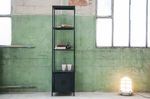 Old collection of industrial bookcases