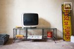 Old collection of vintage industrial tv stands