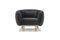 Miniature Round gray velvet armchair Olson Clipped