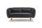 Miniature Round gray velvet sofa Olson Clipped