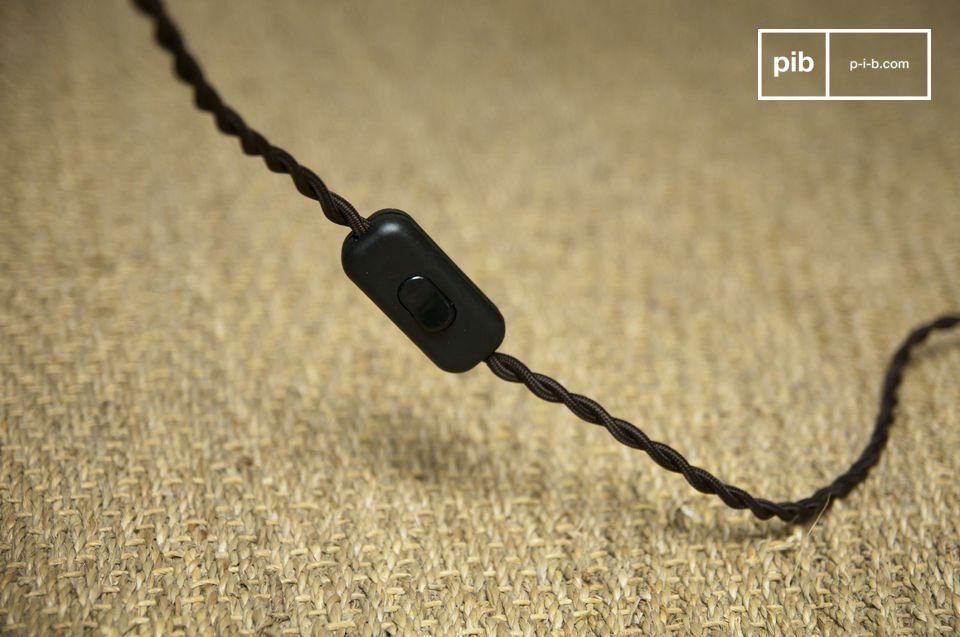 Nice electric cord surrounded by a brown textile braid.