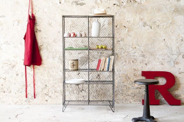 Gridded metal bookcase Ontario