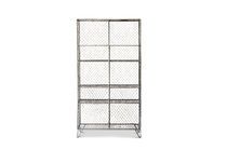 Gridded metal bookcase