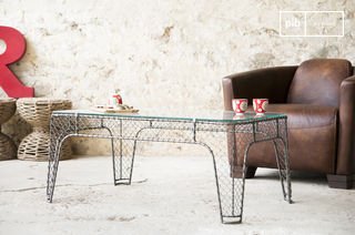 Gridded metal industrial coffee table Ontario