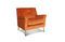 Miniature Orange velvet armchair Elbrousse Clipped