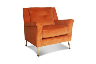 Orange velvet armchair Elbrouz