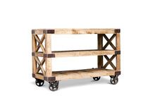 Wooden serving cart