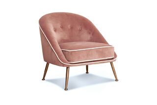Pink velvet armchair Barnolomeo