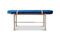 Miniature Blue velvet bench Aurora Clipped