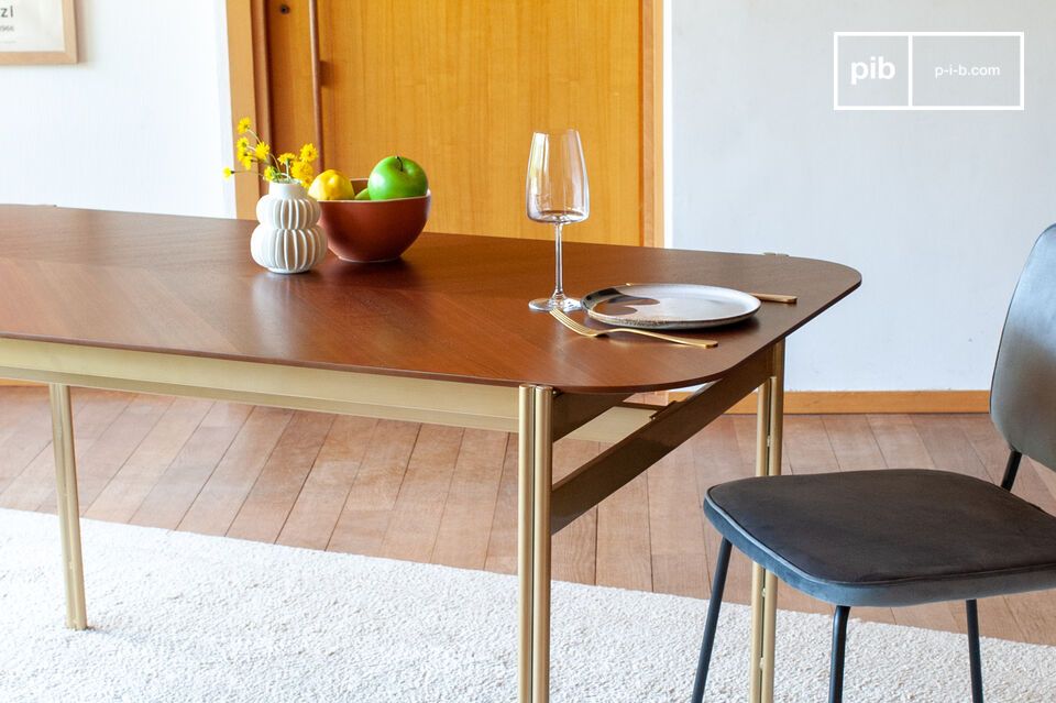 Pitea dark wood dining table Elegant art deco in dark pib