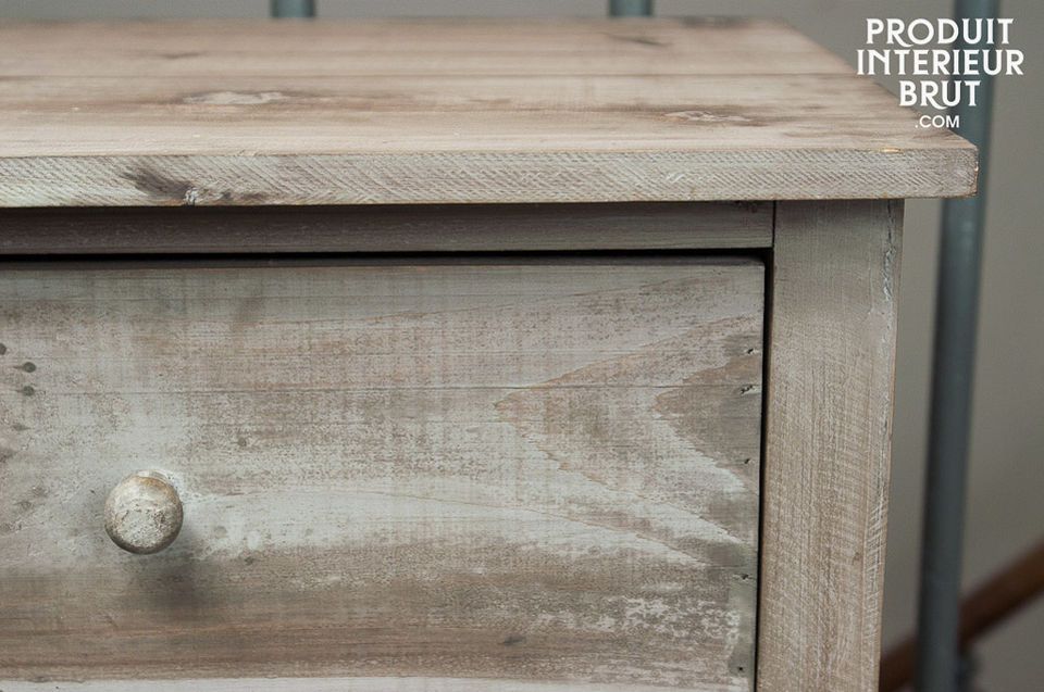 Stained wood with three deep drawers