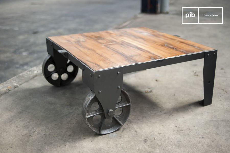 Railroad cart coffee table