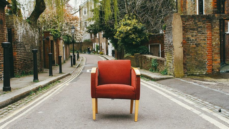 red armchair