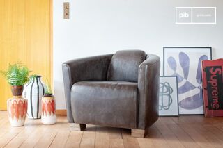 Chocolate leather armchair Red Baron