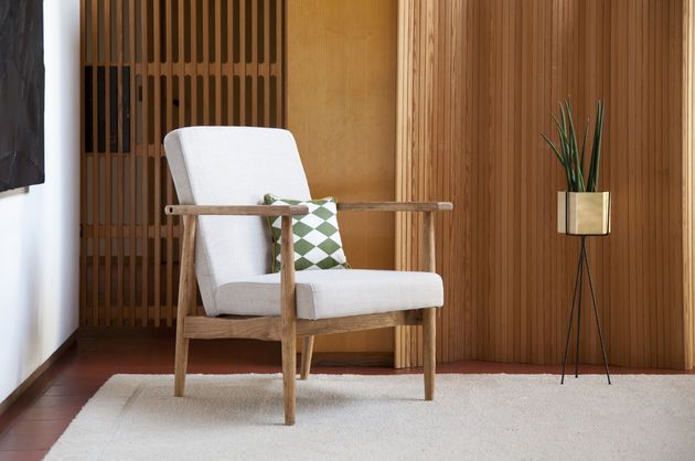 Retro solid wood armchair Anglet