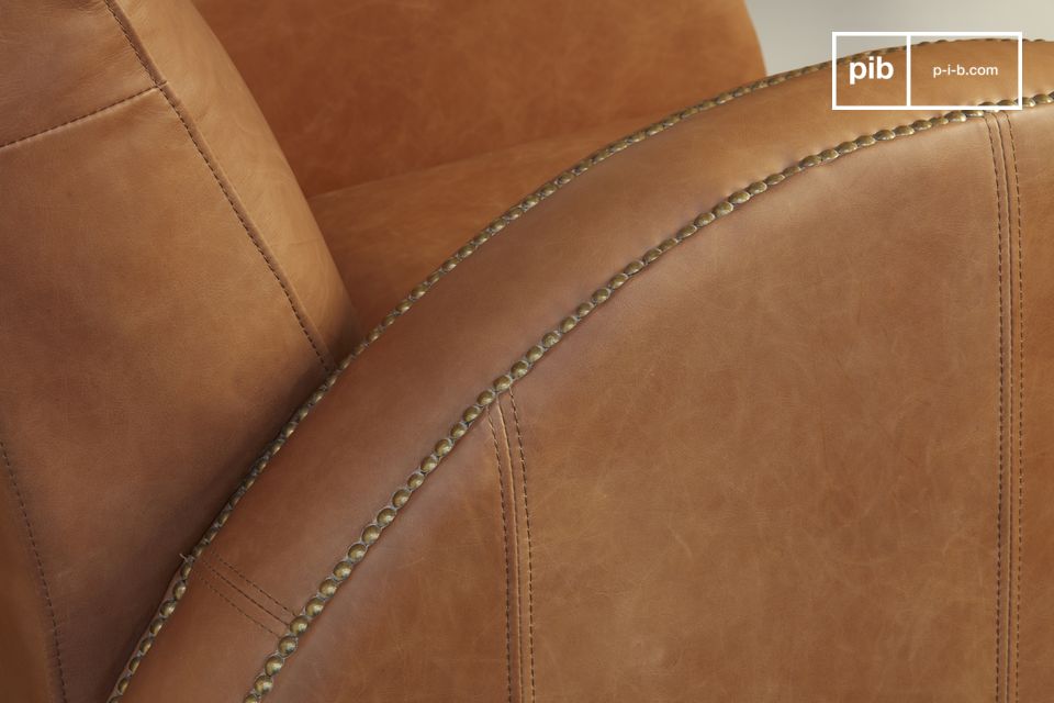 The nailing work is enhanced by a curved armrest.