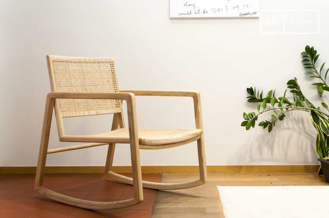 Rocking chair of cane Aksel