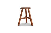 Round solid wood stool