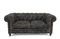 Miniature Brown leather chesterfield sofa Saint James Clipped