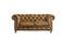 Miniature Fawn leather 2-seater chesterfield sofa Saint Paul Clipped