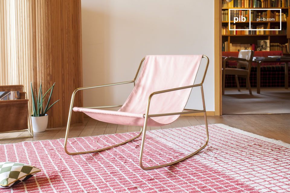 Scandinavian pink rocking chair Lund