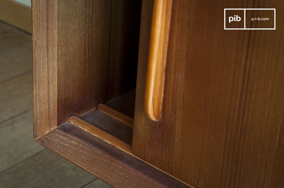 The doors slide on impeccably crafted wooden rails.