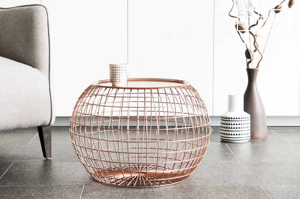 Elegant side table with geometric lines.