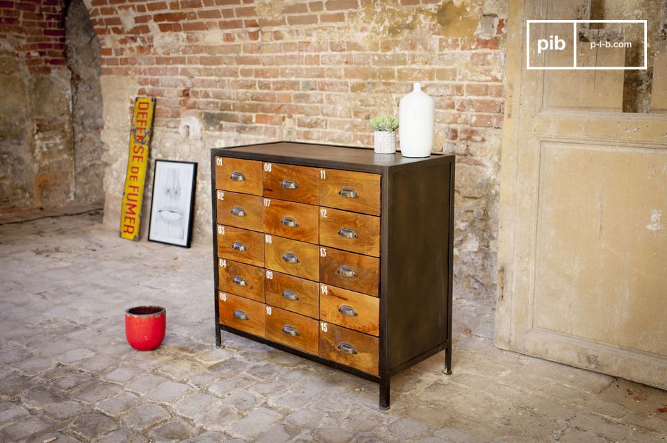 The chest of drawers has a beautiful shiny wood colour.