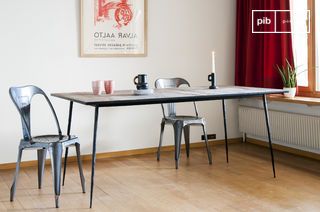 Wood and metal dining table Sherman