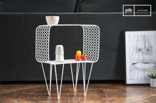 White metal side table Andover
