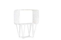 White metal side table