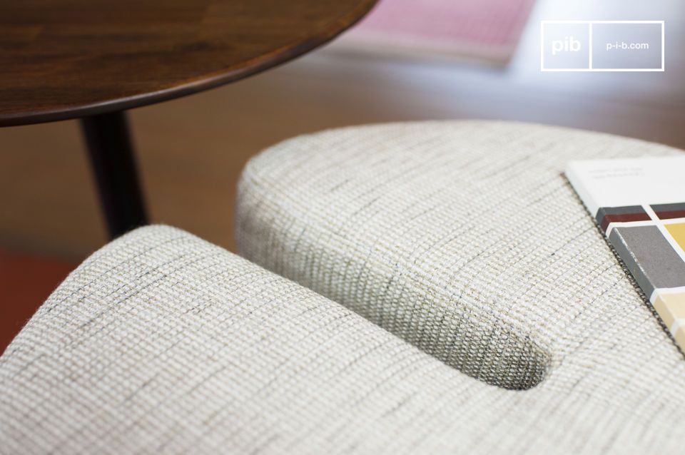 The pouf fits perfectly into the table base.