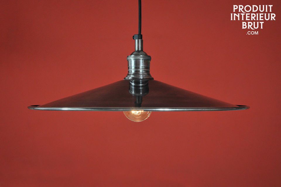 Silver-plated disk pendant light