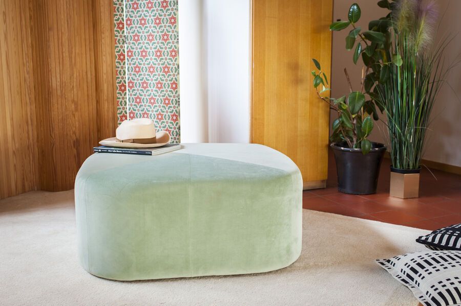 Skagen pouffe in a delicious pastel green