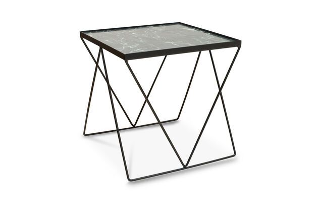 Small Bumcello table in green marble