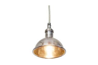Small silver-plated pendant light
