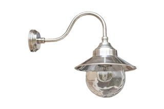 Small silver swan neck sconce