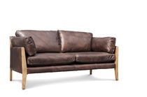 2-seater chocolate leather sofa