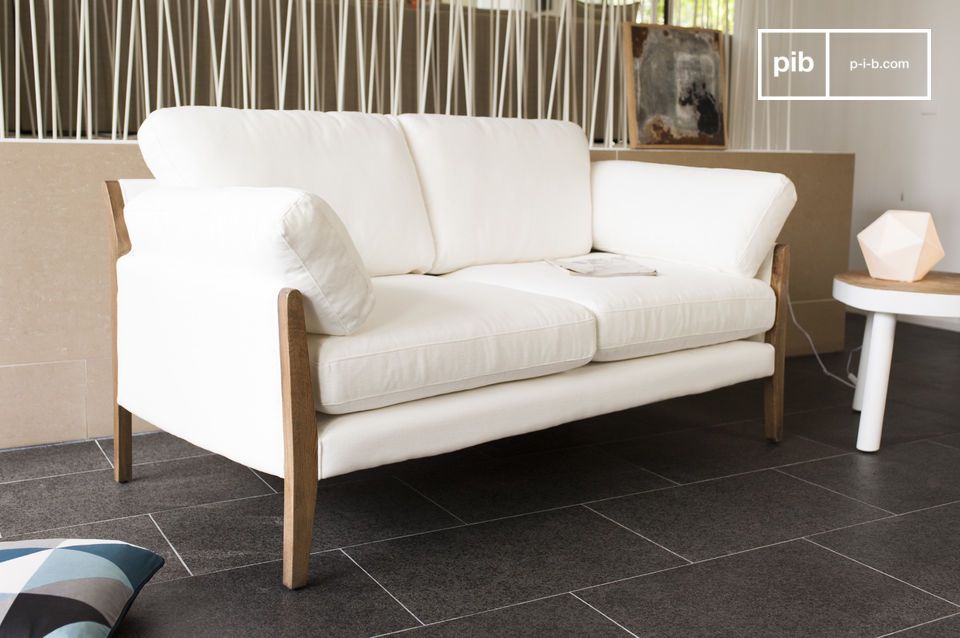 White on sale wooden sofa