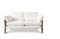 Miniature 2-seater white linen sofa Ariston Clipped