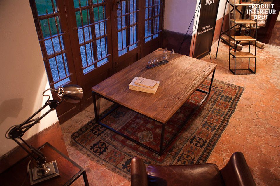 Large coffee table with a reclaimed wood top